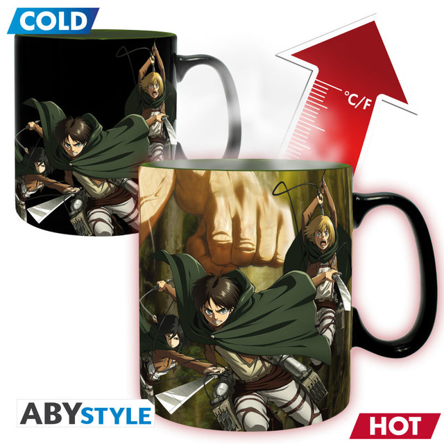 Mug thermoréactif L'Attaque des Titans – Eren, Mikasa et Armin