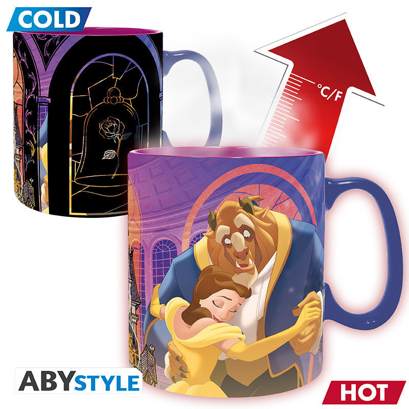 Mug thermoréactif Disney La Belle et la Bête : visuel froid et visuel chaud