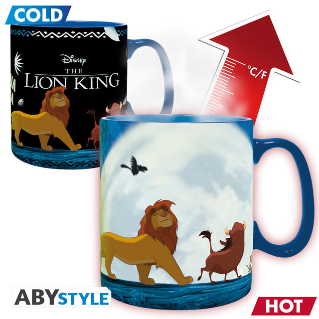 Mug thermoréactif Disney Le Roi Lion : visuel froid et visuel chaud