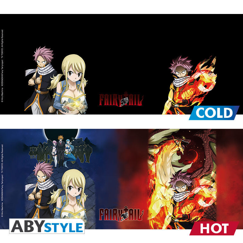 Mug thermoréactif Fairy Tail Natsu et Lucy – visuel froid et chaud