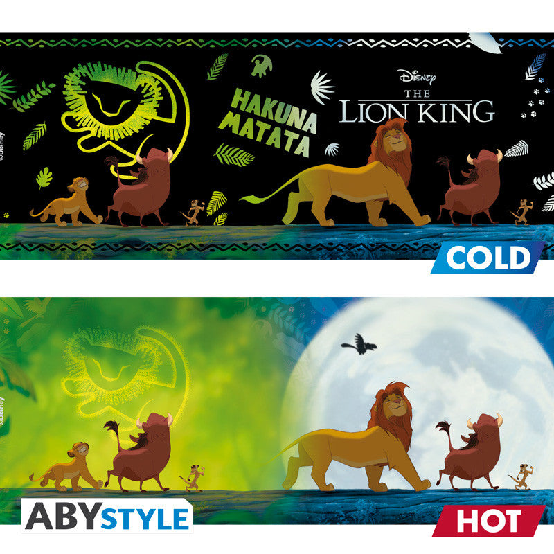 Mug thermoréactif Disney Le Roi Lion : visuel à plat, froid et chaud