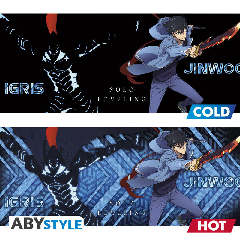 Mug thermoréactif Solo Leveling Jinwoo et Igris – visuel froid et chaud